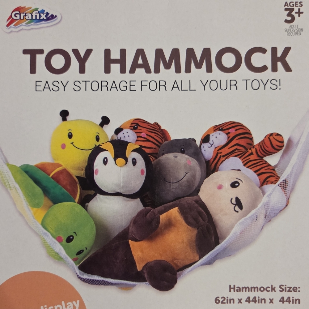 Toy Stuff Animals Plushies Hanging Storage Organizer Hammock 62in x 44in NWT